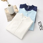Продаётся напрямую с завода новый льняная ткань рубашка поддержка рубашка воротник белая рубашка рубашка женщина с длинными рукавами рубашка