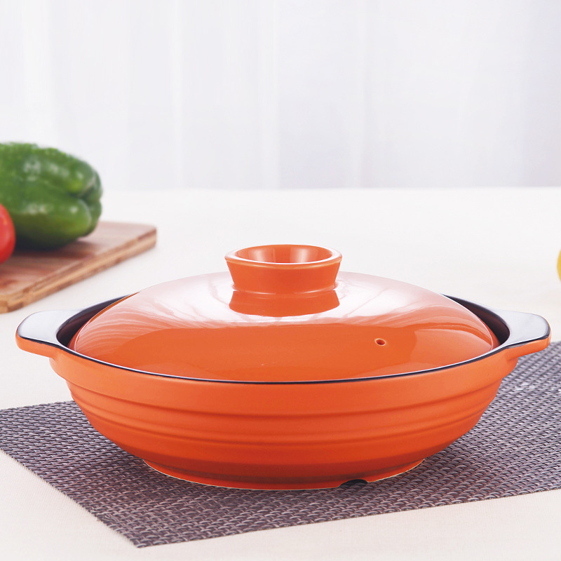 耐高温陶瓷砂锅 煲汤炖肉熬粥汤锅砂锅 韩国彩色焖烧不粘陶瓷砂锅|ru