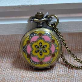 怀旧古董小怀表 青花瓷小玉石女式怀表 复古礼品表怀表  钟表厂家