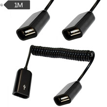 弹簧线伸缩线USB2.0双母头 USB母对母线 USB母-USB母连接线