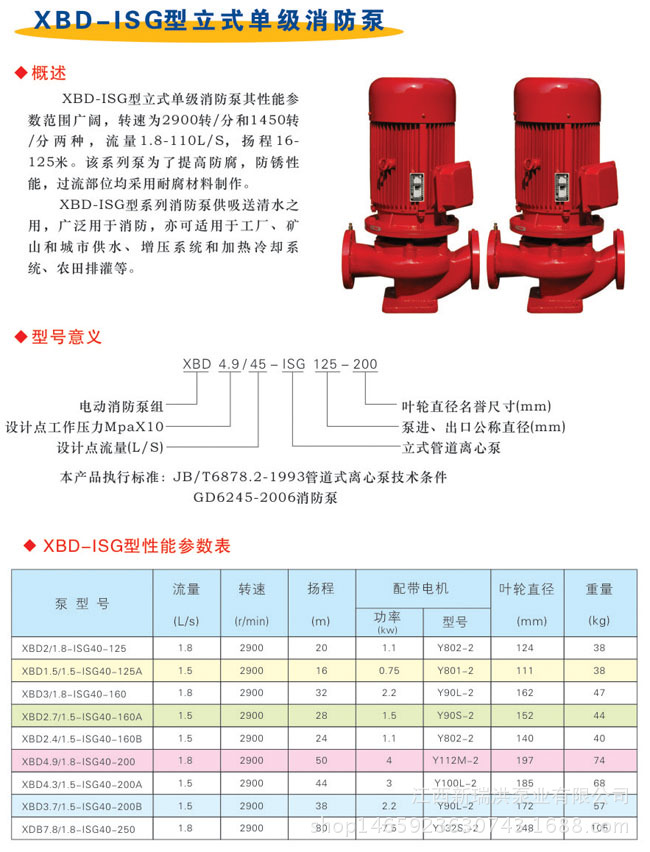 xbd-isg型立式单级消防泵 (2)