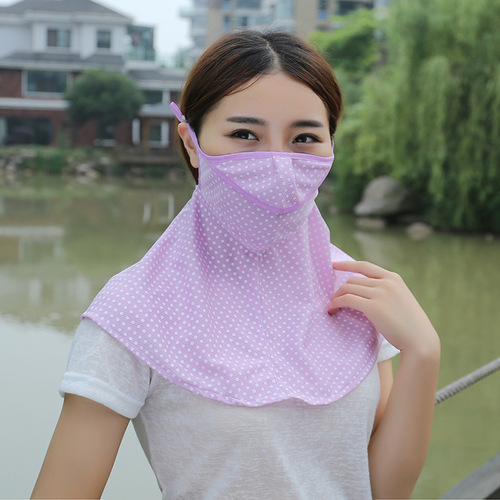 Korean style extended sunscreen neck guard with opening polka dot fashionable anti-UV outdoor wholesale