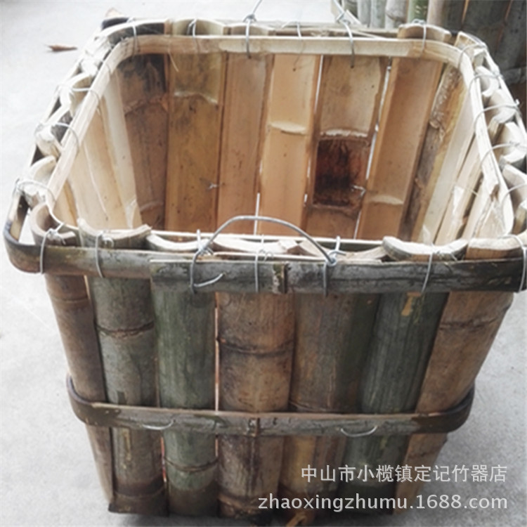 工厂直销竹箩筐 五金箩马赛克工厂用箩大竹片箩竹制品手工竹工艺