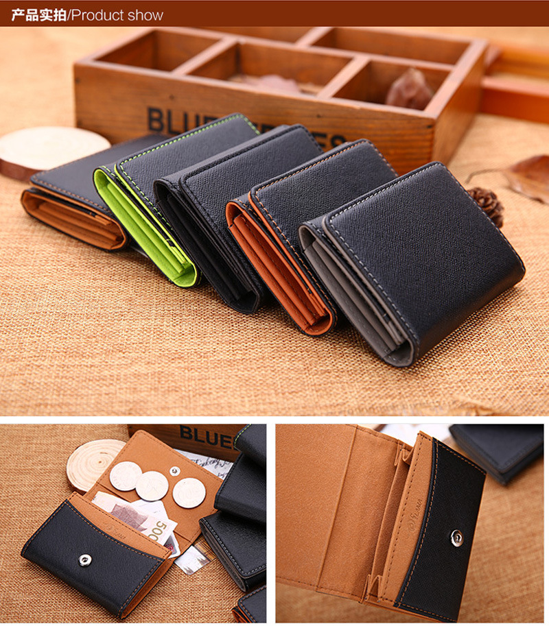 Korean Buckle Multifunctional Thin Mini Wallet Student Coin Purse Card Bag display picture 7