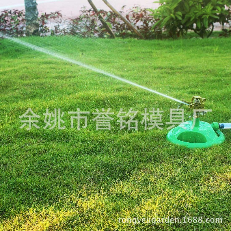 圆盘锌鸟洒水器360°可调角度喷洒器园林草坪喷洒器塑料底座喷头