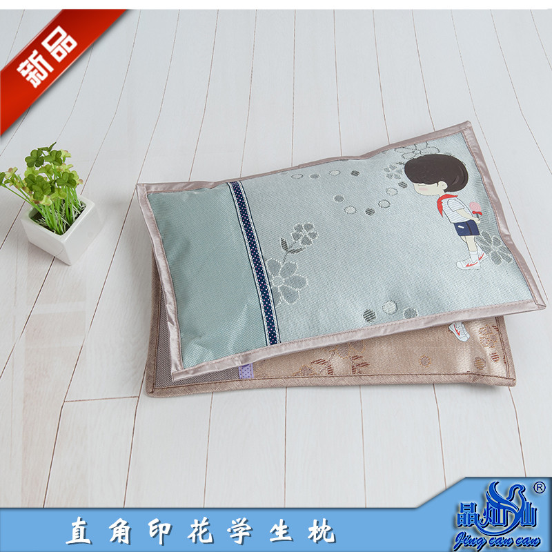 新款夏季卡通情侣冰丝印花学生枕头 宝宝荞麦枕 儿童定型枕頭批发|ms