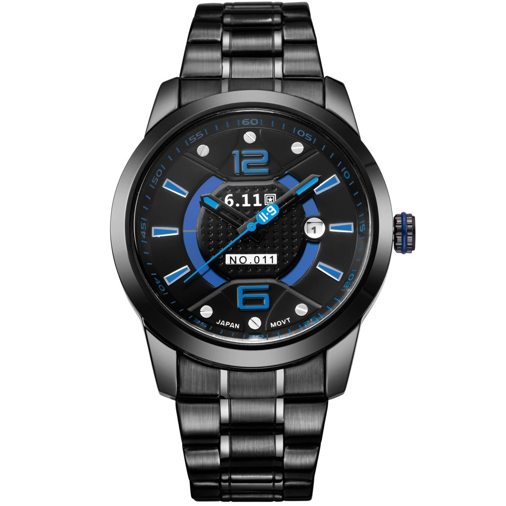 NO-011 световая волна календарь Фотоэлектрические часы мужские часы со стальным ремешком