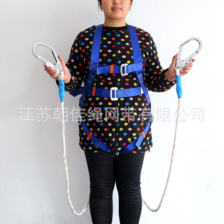 厂价直销 五点式涤纶欧式无腰带款缓冲双带式高空作业防坠缓冲带
