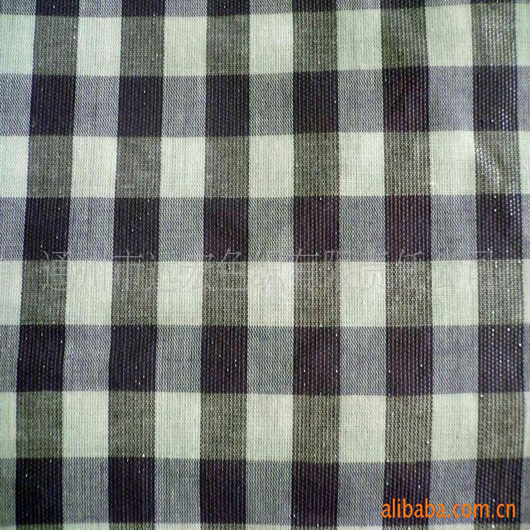 厂家全棉格子色织布 几何提花纯棉色织布料