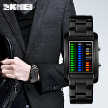 時刻美熱銷新款韓版男士鋼帶表商務LED電子表時尚防水男手表