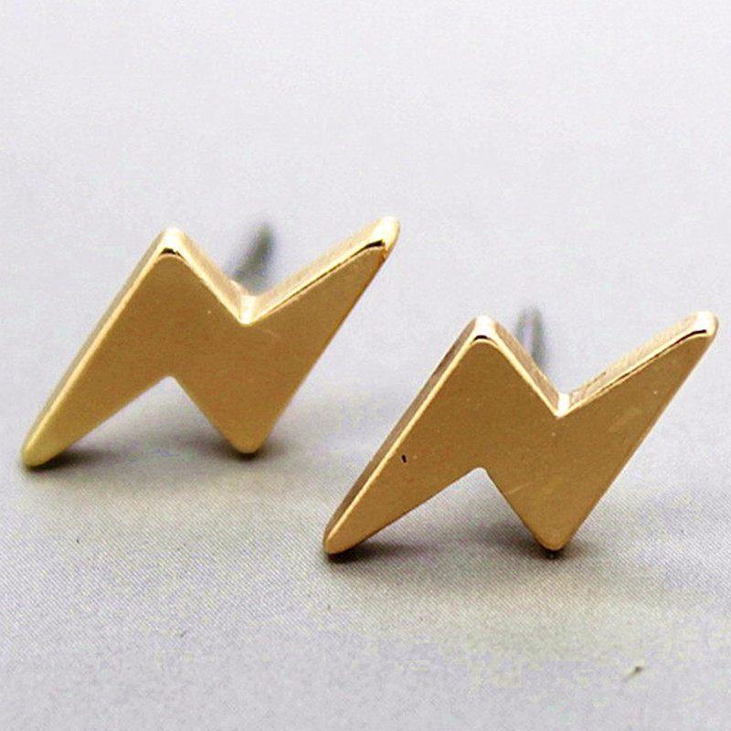 New Alloy Plating Simple Lightning Earrings Wholesale display picture 1