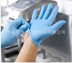 Powder-free blue nitrile gloves acid and alkali oil-proof disposable 100/bag