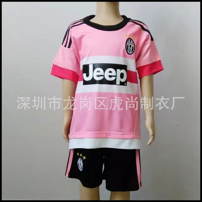 足球服-欧洲杯皇马巴萨AC米兰尤文球衣粉色儿