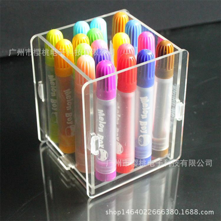 花都创意办公桌面收纳盒DIY笔筒亚克力化妆桌面收纳 化妆刷收纳