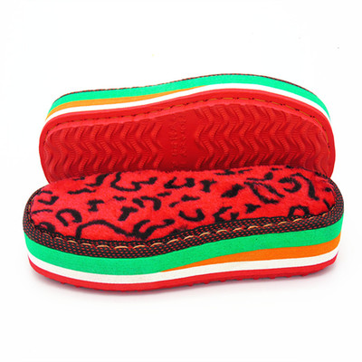 供应博庶彩鞋底 加厚四色彩色长毛面款 保暖鞋材 上线鞋底批发