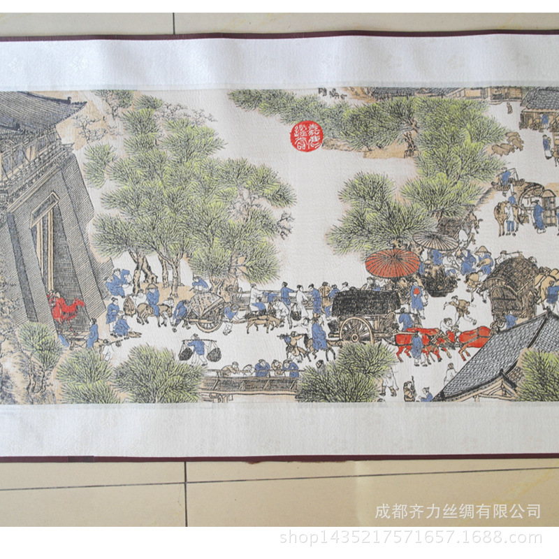 Chengdu Special gift Silk Brocade silk Tapestry decorate Famous paintings Riverside Plot