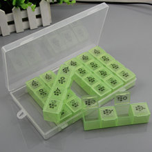 大容量一周28格药盒可拆便携药盒营养品盒保健维生素大容量819绿