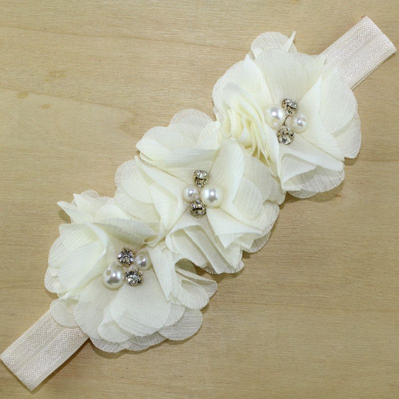 Fashion Flower Cloth Inlay Rhinestones Hair Band 1 Piece display picture 12