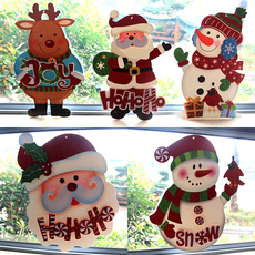 圣诞节装饰品挂件 窗挂门挂 圣诞老人头贴画 圣诞节门挂贴装饰