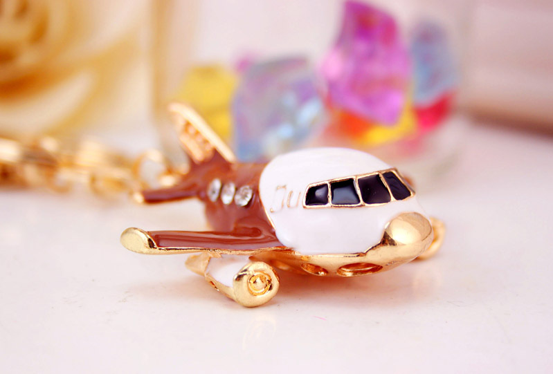 36g Weight Alloy, Metal Material Constellation Pattern Unisex Gender Coffee, Red, Blue, Black Color Korean Creative Cute Civil Aviation Small Aircraft Model Metal Keychain Wholesale 15