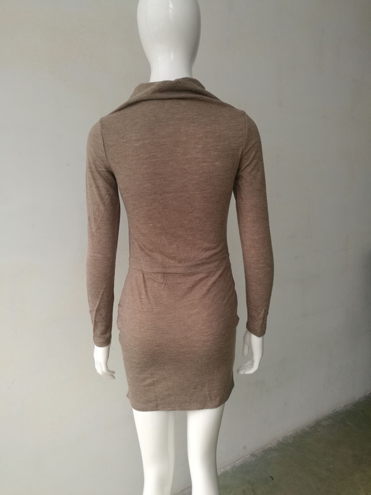 Europe And America Dress Turtleneck Long Sleeve Solid Color Fashion Pencil Dresses For Women Black/S Europe And America Dress Turtleneck Long Sleeve Solid Color Fashion Pencil Dresses For Women Black/S