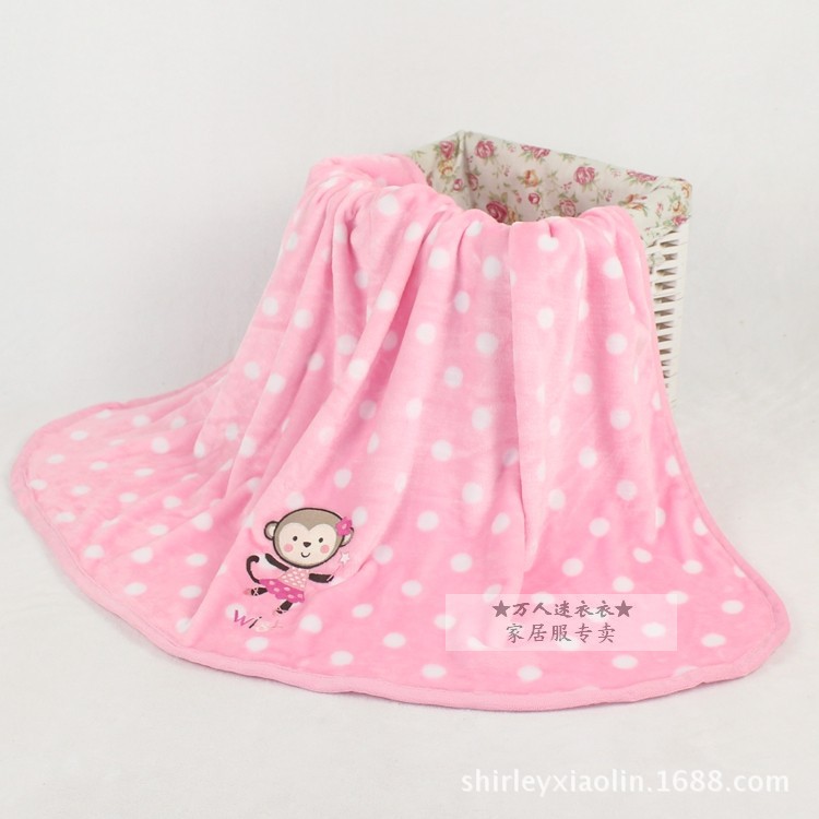 单层法兰绒童毯 猴子 (1)