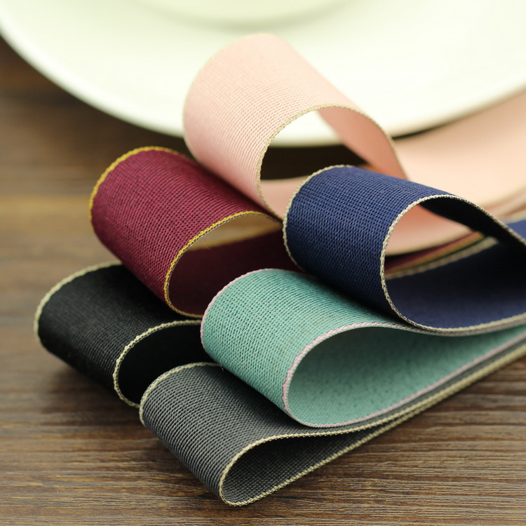 新款韩国品棉质丝带25mm镶边色手工发饰diy蝴蝶结材料供应|ru