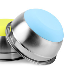 不锈钢打蛋盆沙拉盆 防滑硅胶底搅拌碗调味缸 烘焙工具加厚面盆