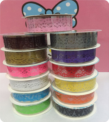 韓國可愛小號 蕾絲膠帶 裝飾透明DIY镂空花邊碎花裝飾膠帶