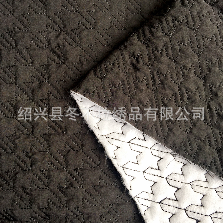 专业绗绣工厂 千鸟格夹绵厂家定制加工 服装家纺裥棉面料