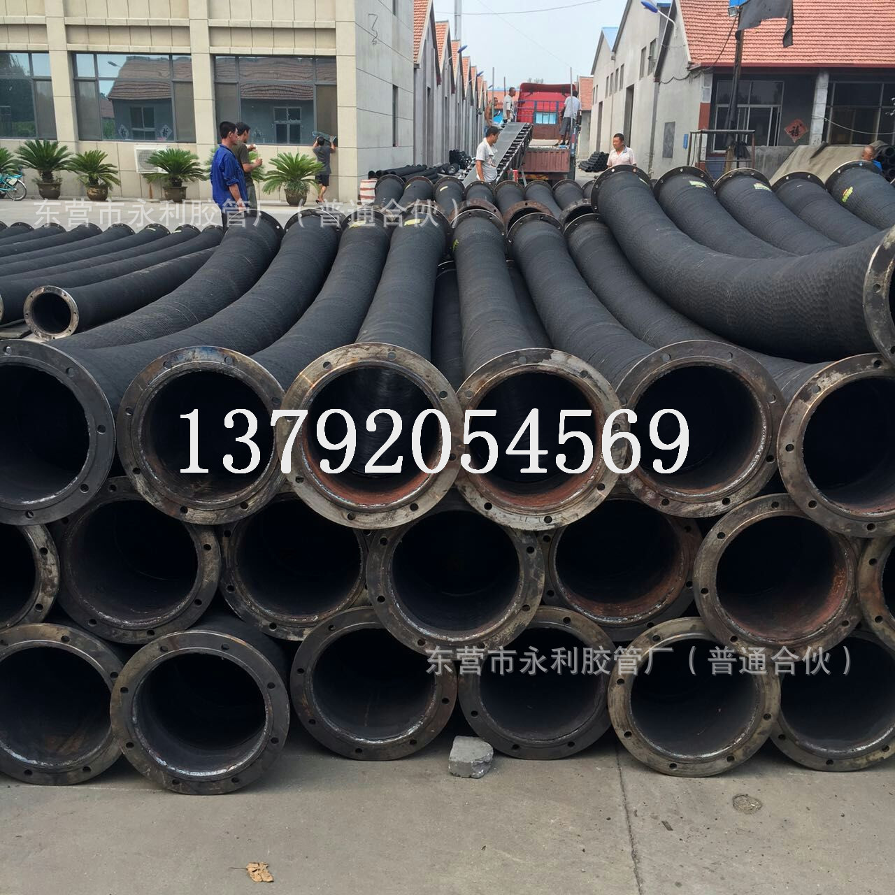 大口径钢丝缠绕吸排水管 耐磨法兰式钢丝胶管 防汛抗旱专用橡胶管