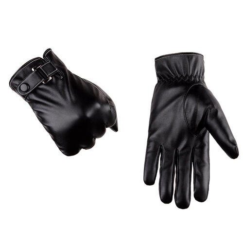 Touch screen gloves men's imitation washed leather glove ribs autumn and winter PU plus velvet thickening Korean version fashionable driving winter thin batch