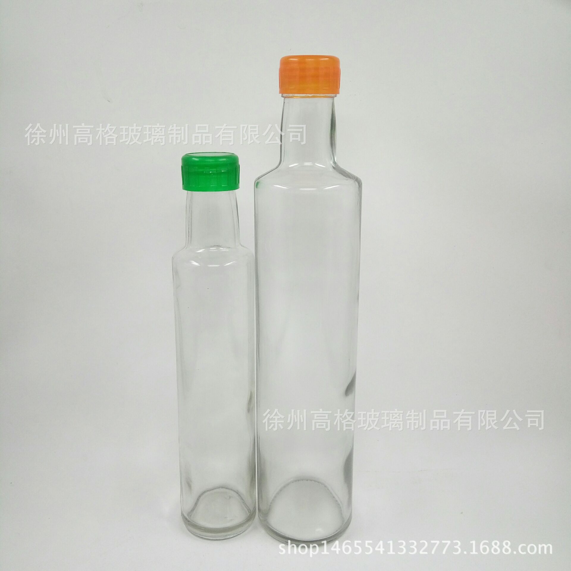 250ml橄榄油瓶圆形 山茶油瓶墨绿色食用油瓶500ml透明玻璃瓶