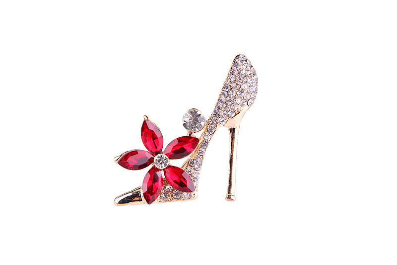 Fashion High Heel Alloy Plating Metal Artificial Rhinestones Women's Brooches display picture 3