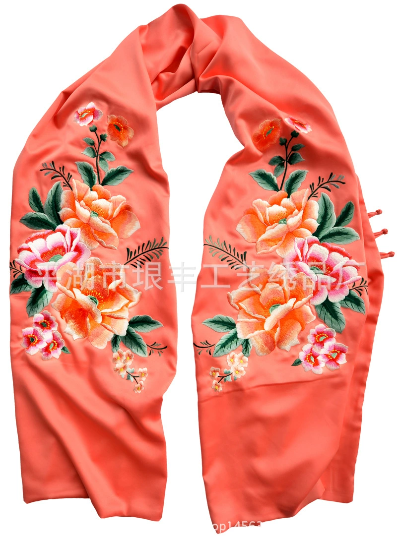 德丰绣品 Летний шарф, плащ, украшения, с вышивкой, подарок на день рождения