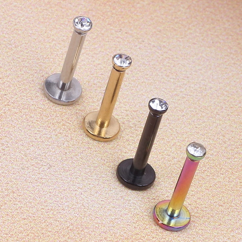 Labret stud lip piercing jewelry styling detail