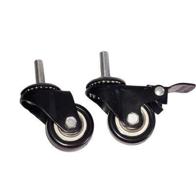 振强 1.5寸聚氨酯轮万向轮脚轮 黑金钻丝杆带刹车轮 家具轮子|ms
