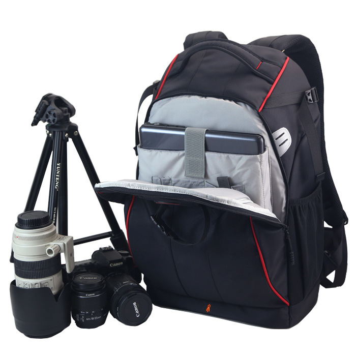 飞叶夏季户外单反相机包摄影包 数码电脑防盗双肩相机包