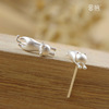 Silver hypoallergenic cute earrings, Korean style