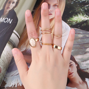 fashion geometric alloy ring set 4 piecespicture1
