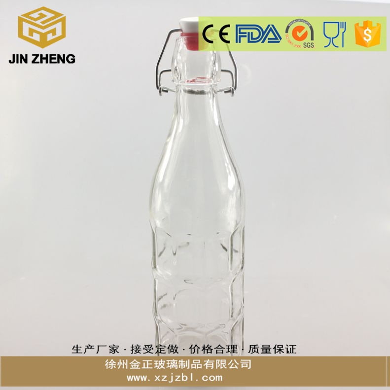 批发玻璃酒瓶 密封玻璃瓶 卡扣果汁瓶 饮料玻璃瓶 500ml