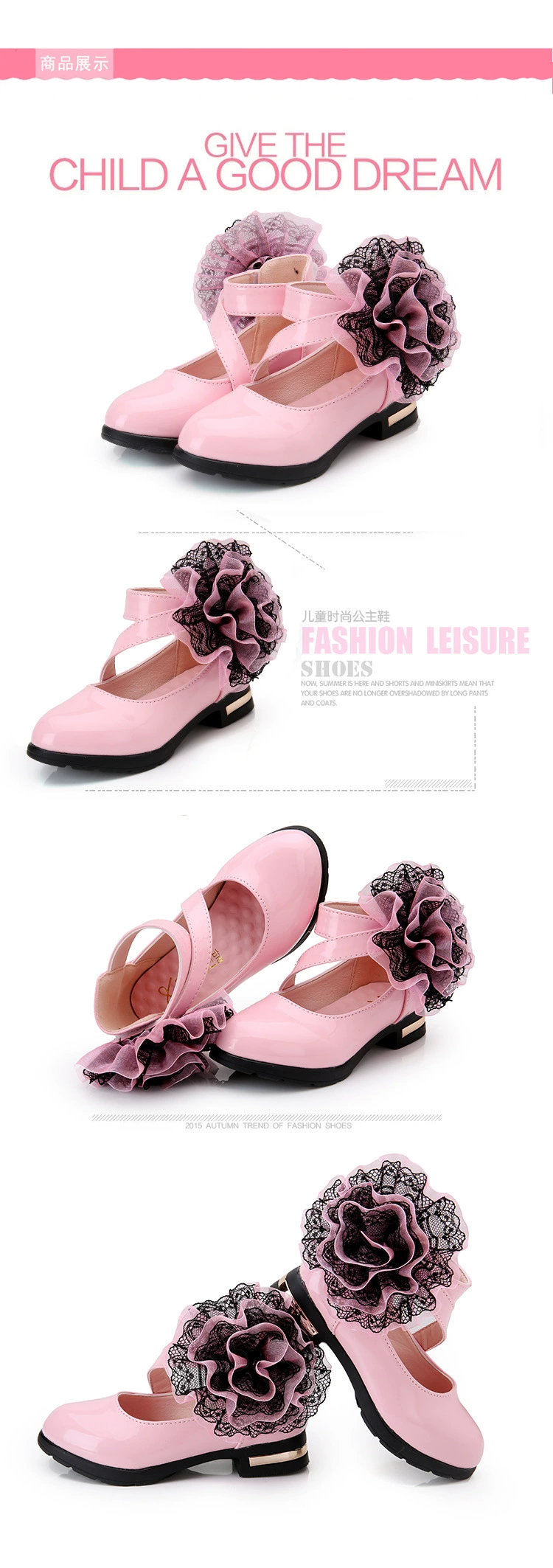 Kids Leather Shoes Girls Wedding Dress Shoes Children Princess Flower Leather Sandals For Girls Casual Dance Shoes Flat Sandals child shoes girl