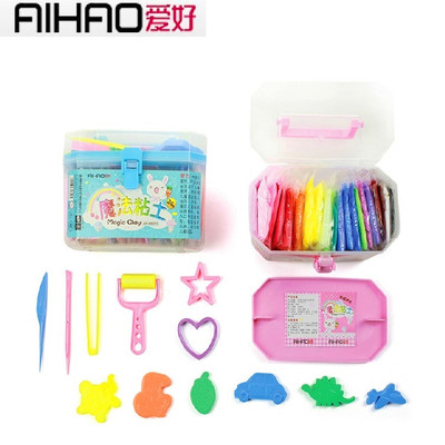 爱好新款69051 布绒娃娃系列24色超轻粘土 不粘手 安全环保橡皮泥