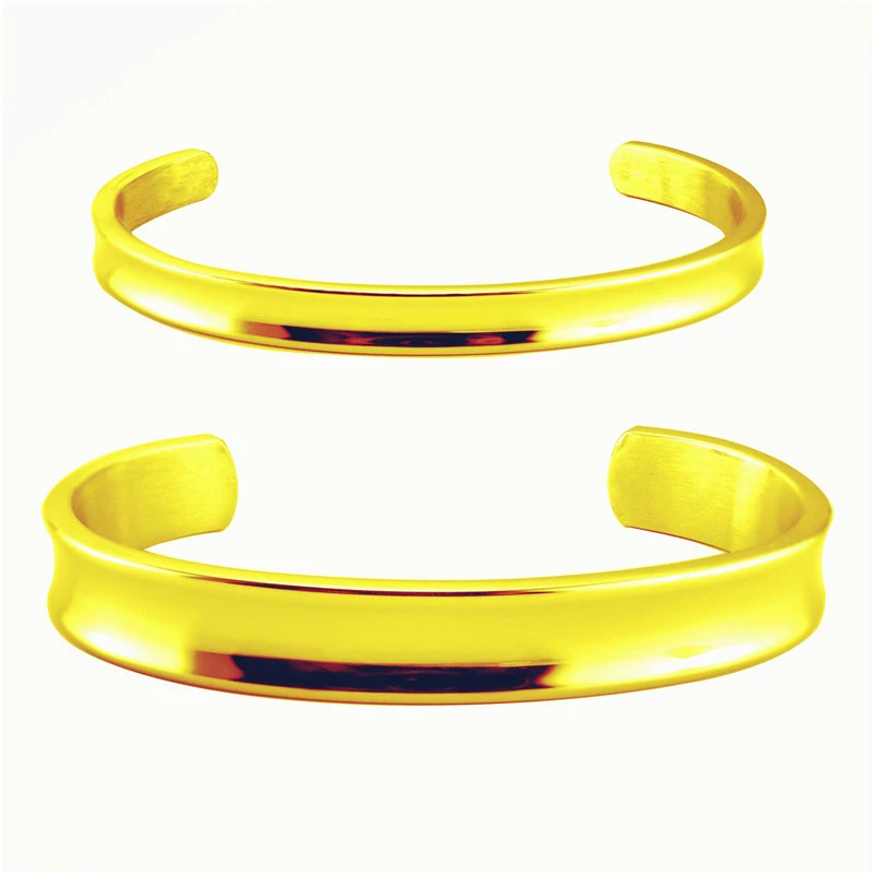 Bracelet stainless steel unisex, European style, two widths 9.8mm & 6.0mm, cuff design