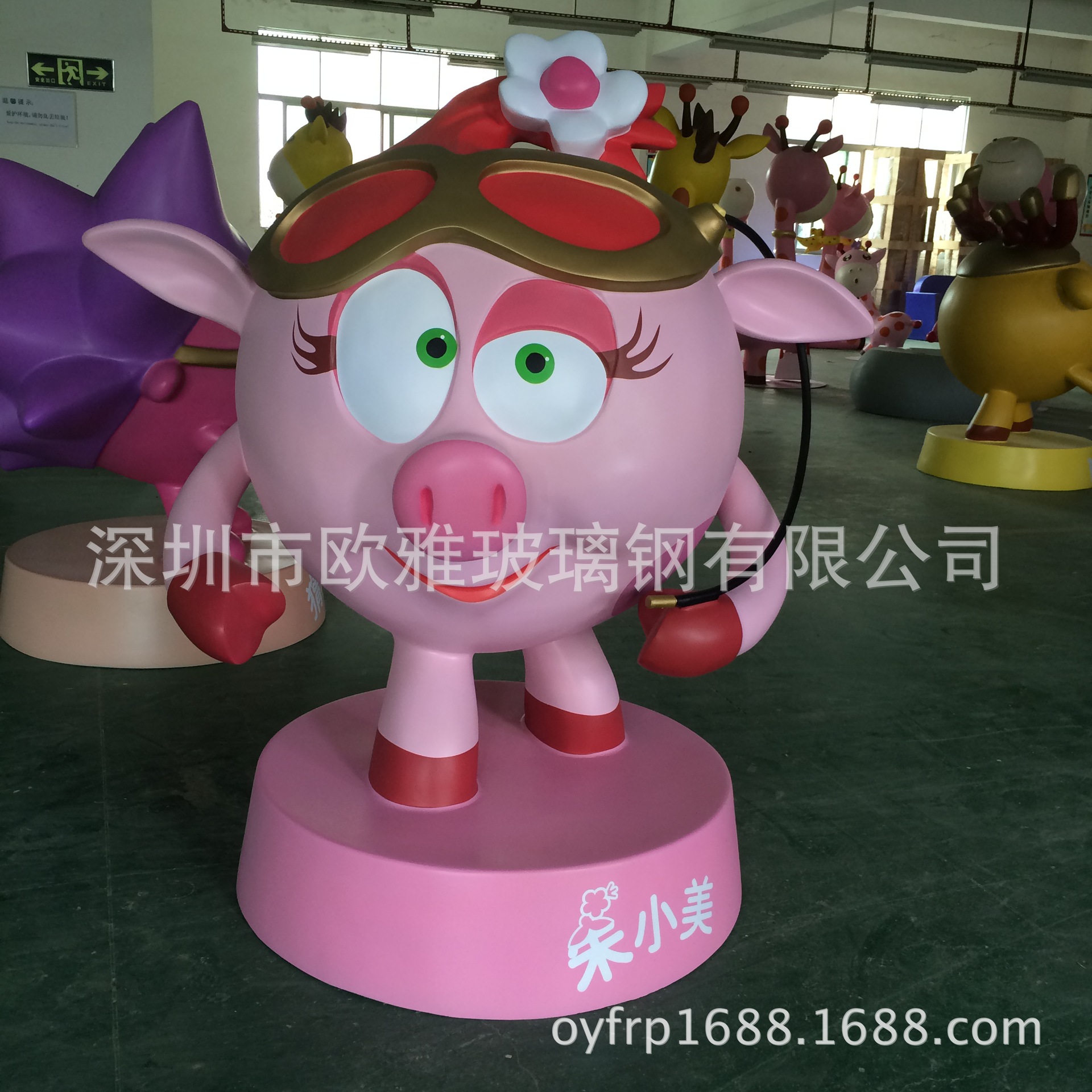 供应玻璃钢卡通雕塑 玻璃纤维公仔 FRP材料摆件瑞奇宝贝--朱小美