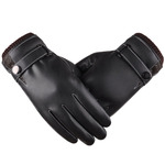 2016 new explosion gloves men touch screen imitation leather PU wash leather plus cashmere warm car ride riding gloves