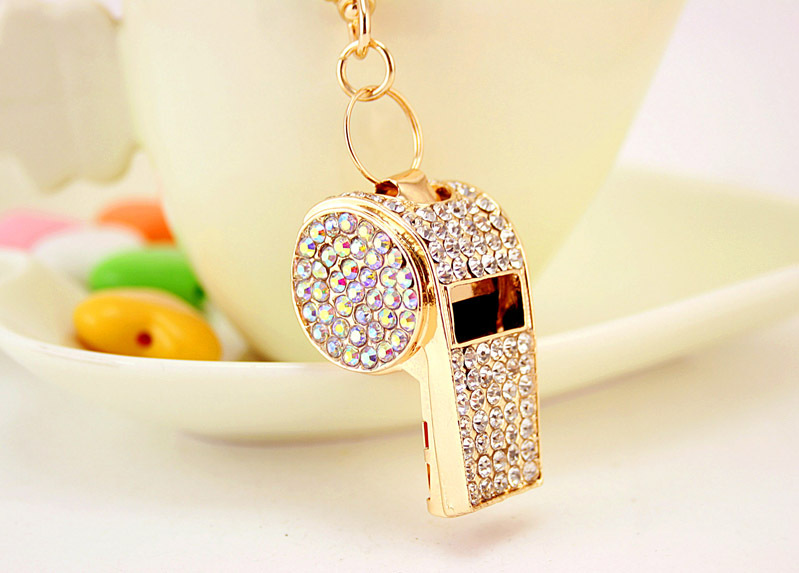 Korean  Creative Craft Small Gifts Diamond-studded Whistle Keychain display picture 7