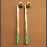 玉嘴烟袋 翠绿色的烟嘴 老式旱烟杆烟袋锅 纯黄铜烟锅烟丝烟斗