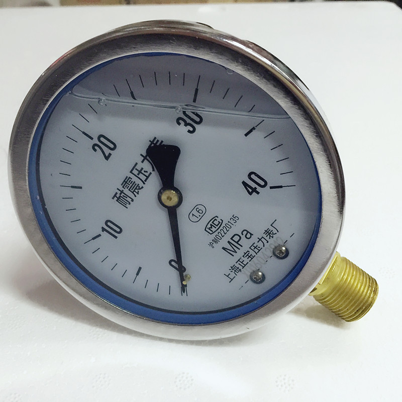 厂价直销正宝压力表抗震 耐震压力表YN-100 0-1.6/40MPA 液压油压