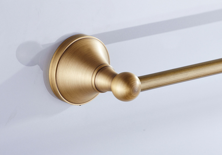 欧式全铜仿古单杆毛巾架复古五金卫浴挂件一件代发货批